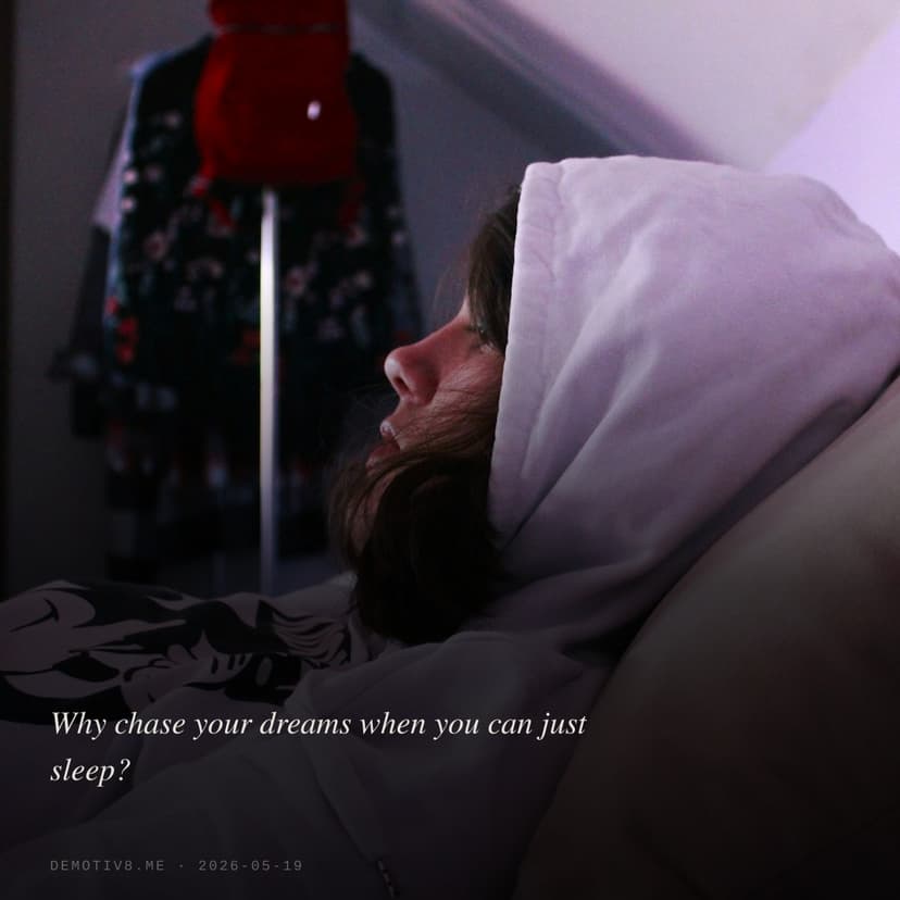Why chase your dreams when you can just sleep?