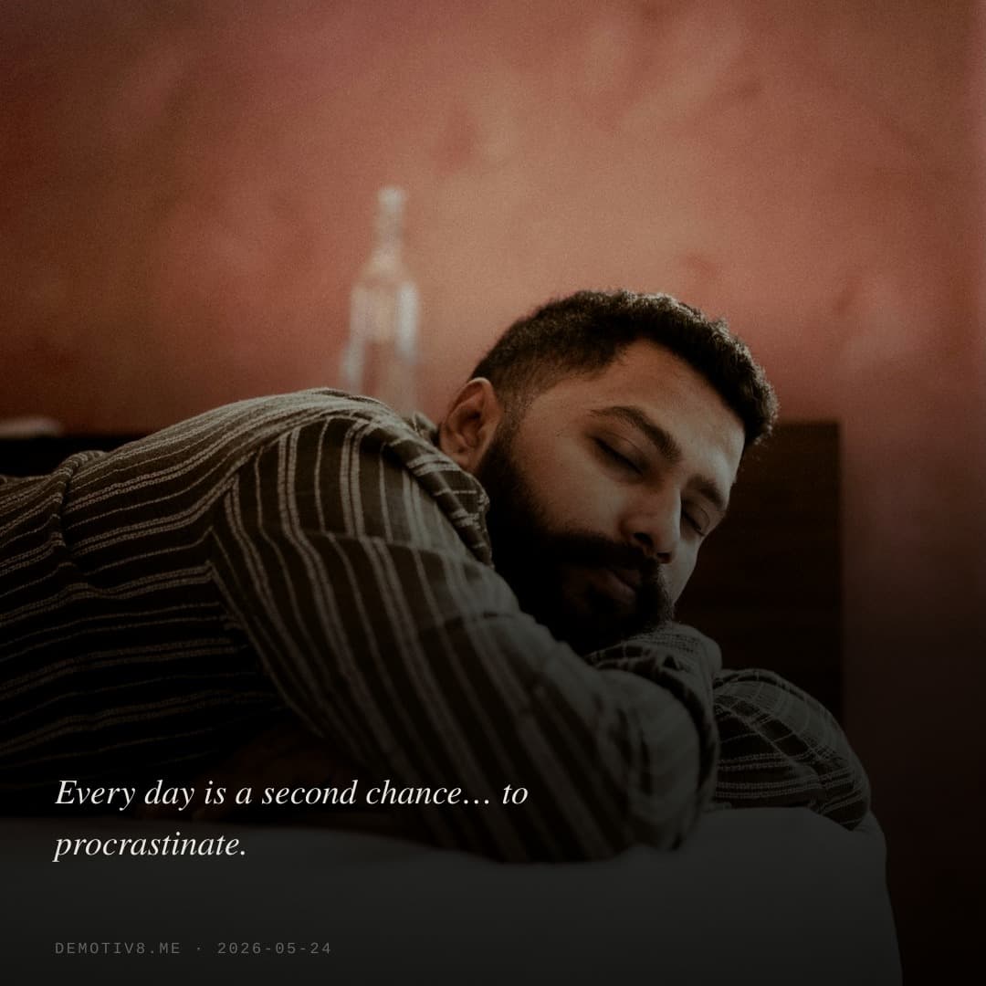 Every day is a second chance… to procrastinate.
