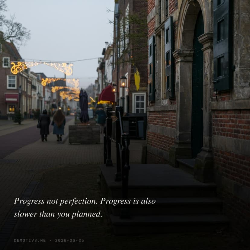 Progress not perfection. Progress is also slower than you planned.