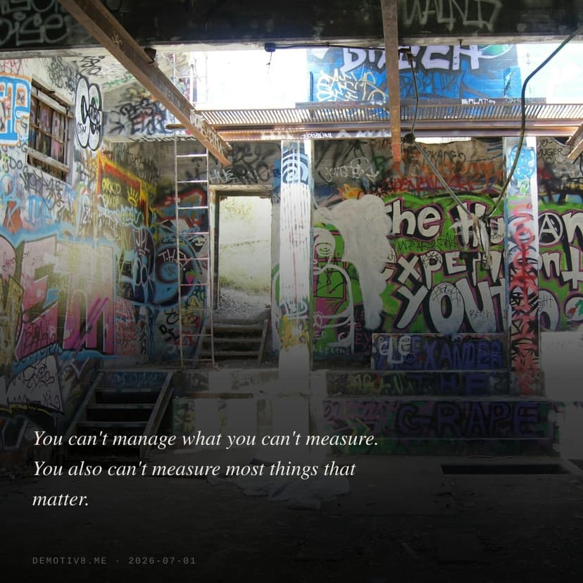 You can't manage what you can't measure. You also can't measure most things that matter.