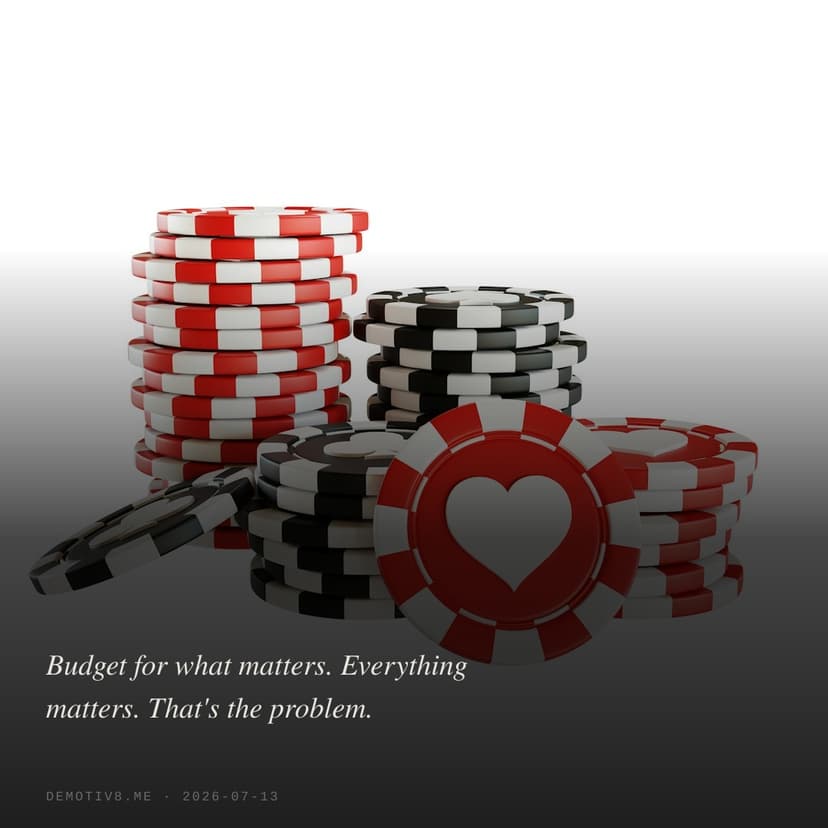 Budget for what matters. Everything matters. That's the problem.