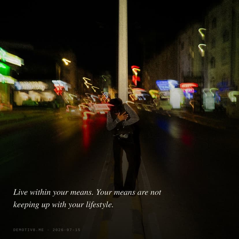 Live within your means. Your means are not keeping up with your lifestyle.
