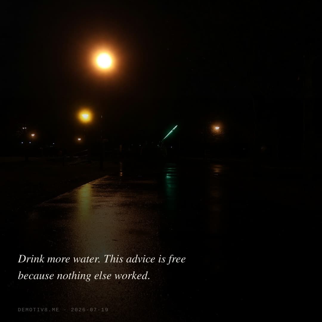 Drink more water. This advice is free because nothing else worked.