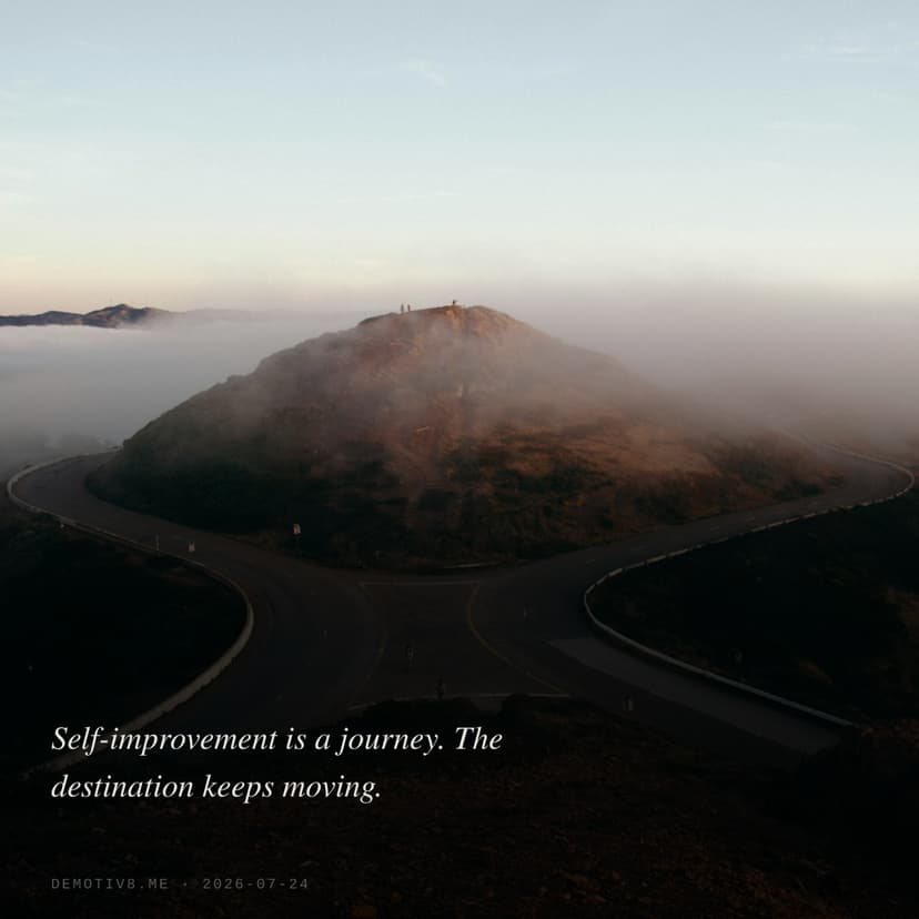 Self-improvement is a journey. The destination keeps moving.