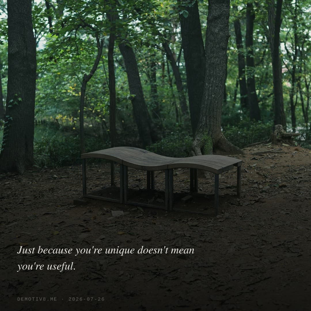 Just because you're unique doesn't mean you're useful.