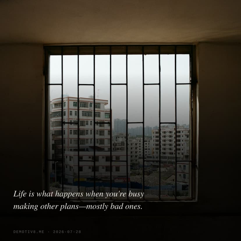 Life is what happens when you're busy making other plans—mostly bad ones.