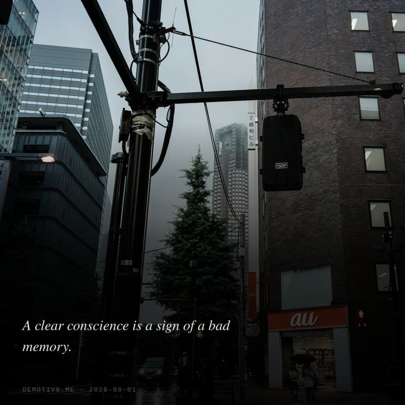 A clear conscience is a sign of a bad memory.