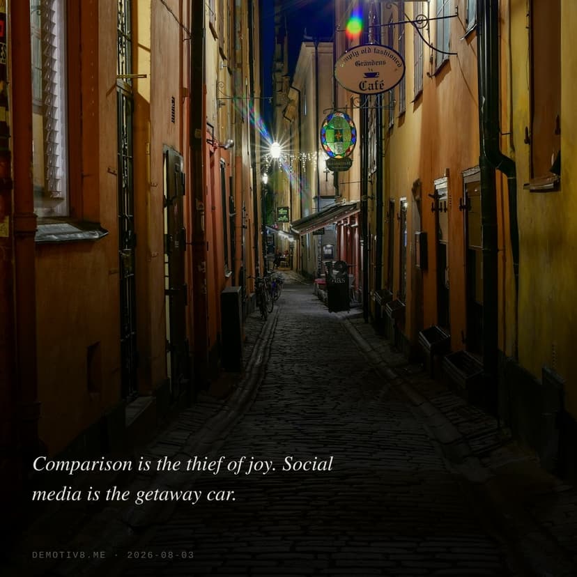 Comparison is the thief of joy. Social media is the getaway car.