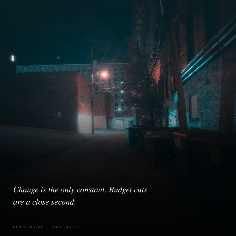 Change is the only constant. Budget cuts are a close second.
