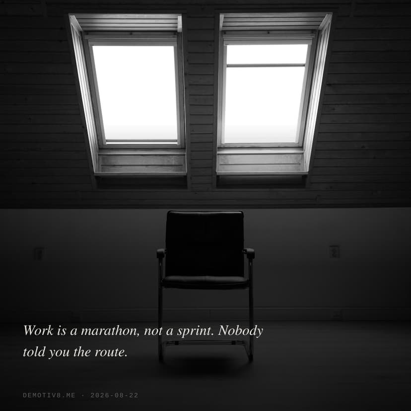 Work is a marathon, not a sprint. Nobody told you the route.