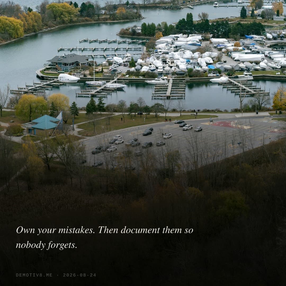 Own your mistakes. Then document them so nobody forgets.