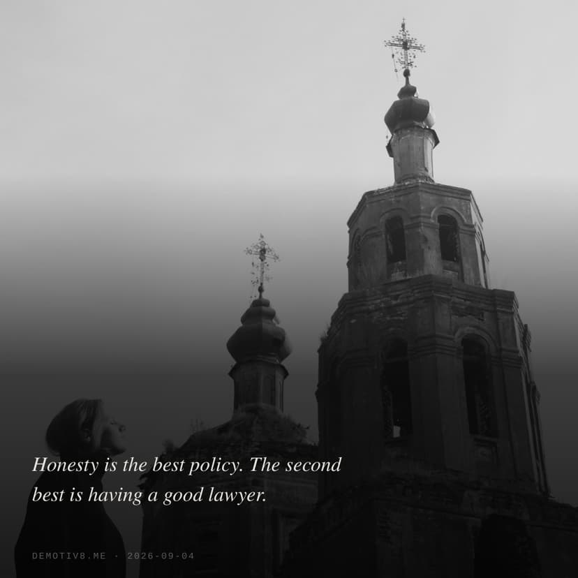 Honesty is the best policy. The second best is having a good lawyer.