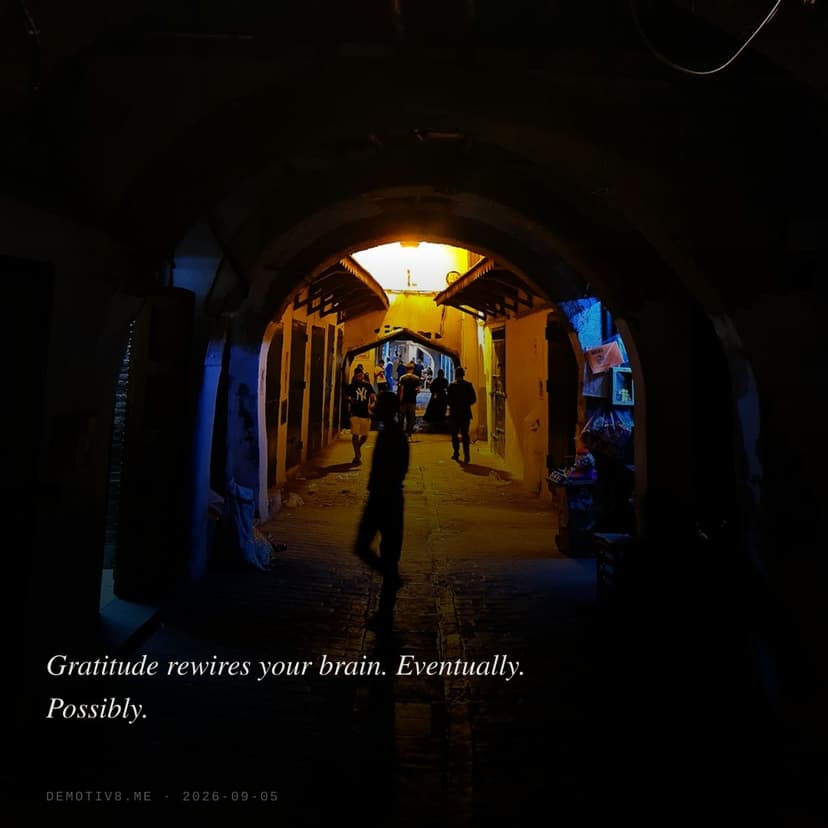 Gratitude rewires your brain. Eventually. Possibly.