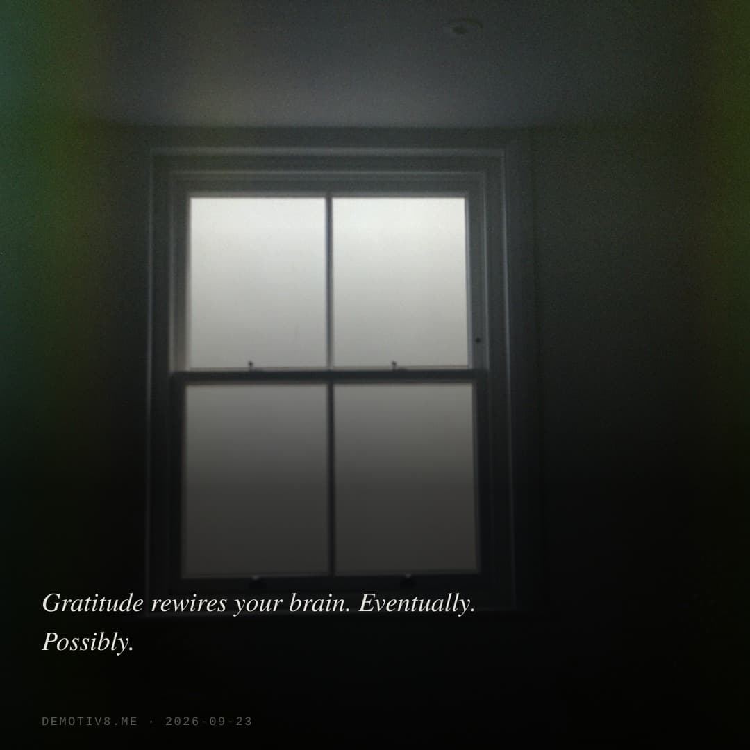 Gratitude rewires your brain. Eventually. Possibly.