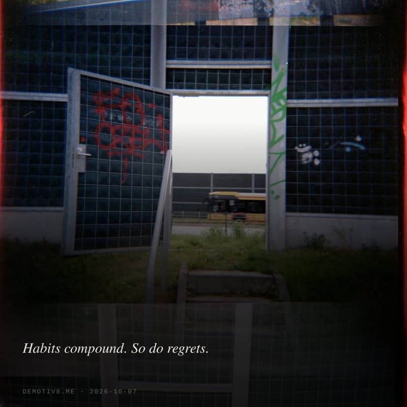 Habits compound. So do regrets.
