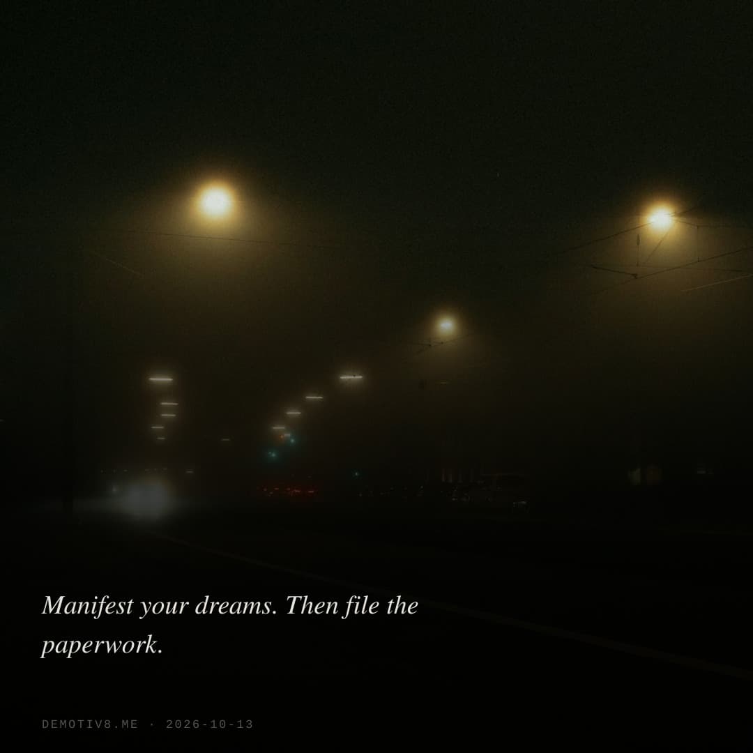 Manifest your dreams. Then file the paperwork.