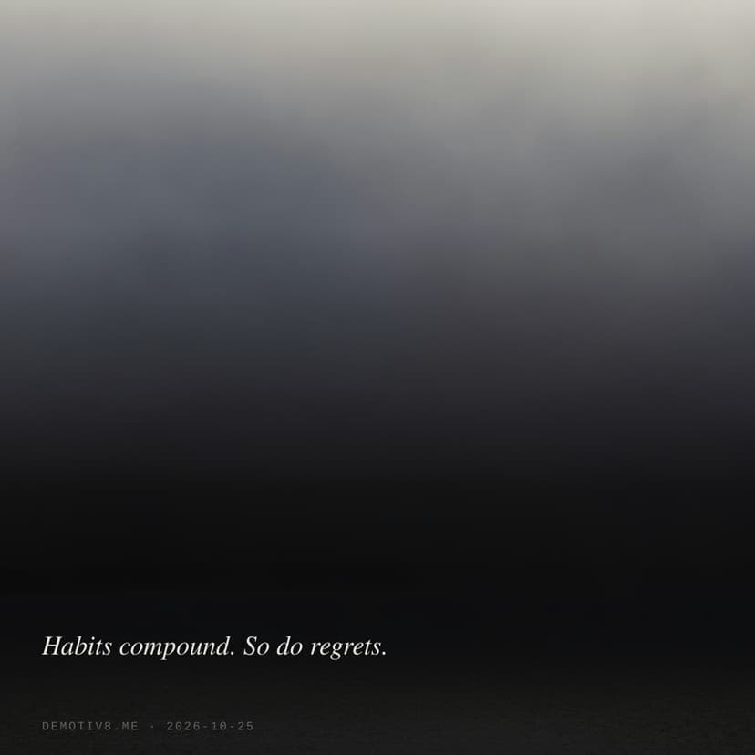 Habits compound. So do regrets.